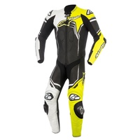Alpinestars GP Plus V2 Black/White/Fluro Yellow Leather Racing Suit